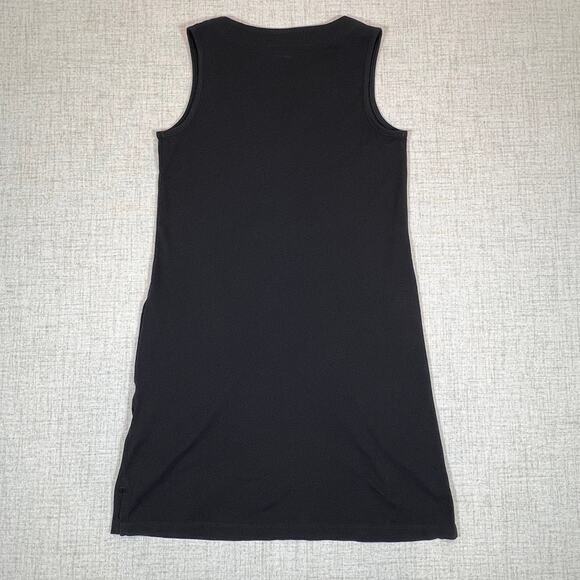 Land's End Tank Dress Black with White Embroidery and Pockets! Size XS - Picture 3 of 9